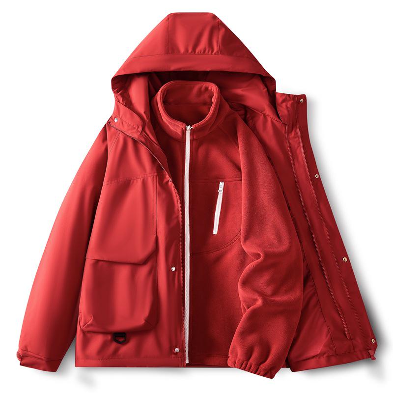 Unisex 3-in-1 Soft Shell Trekking Jacket – Warm, Windproof, Waterproof for Autumn/Winter