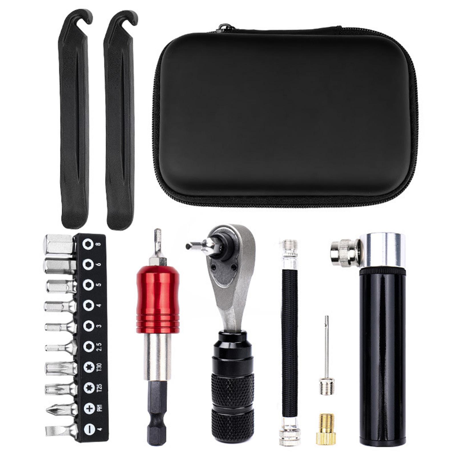 

Набор для ремонта велосипедных шин Набор Трещотка на 72 зуба Портативный Многофункциональный Набор велосипедных инструментов с сумкой для хранения для шоссейного велосипеда Set 2