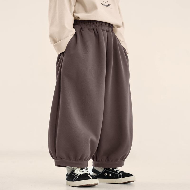 Pantalones Largos Lisos Holgados Estilo Coreano para Niños, Pantalones Casuales