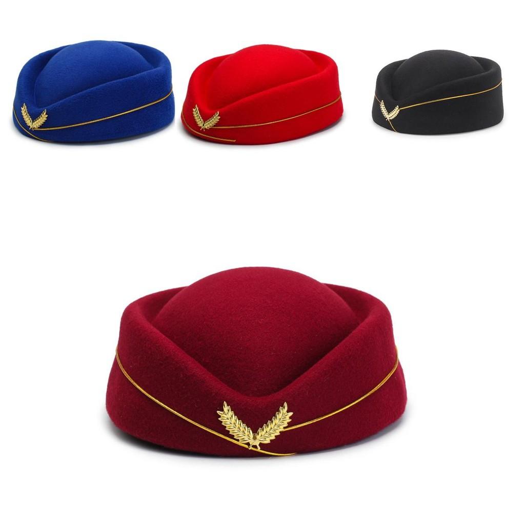 Beret Flight Attendant Hat Women Cap Fashion Casual Stewardess Hats Color Solid