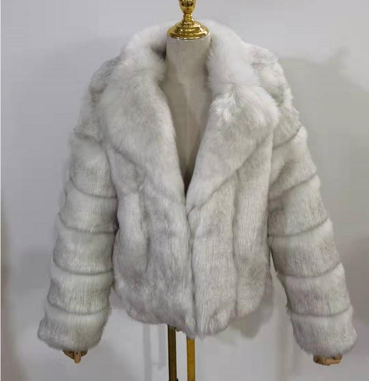 European and American Women's Faux Fur Coat, Imitation Fox Fur, 2023 Autumn/Winter Collection, Suit Collar.