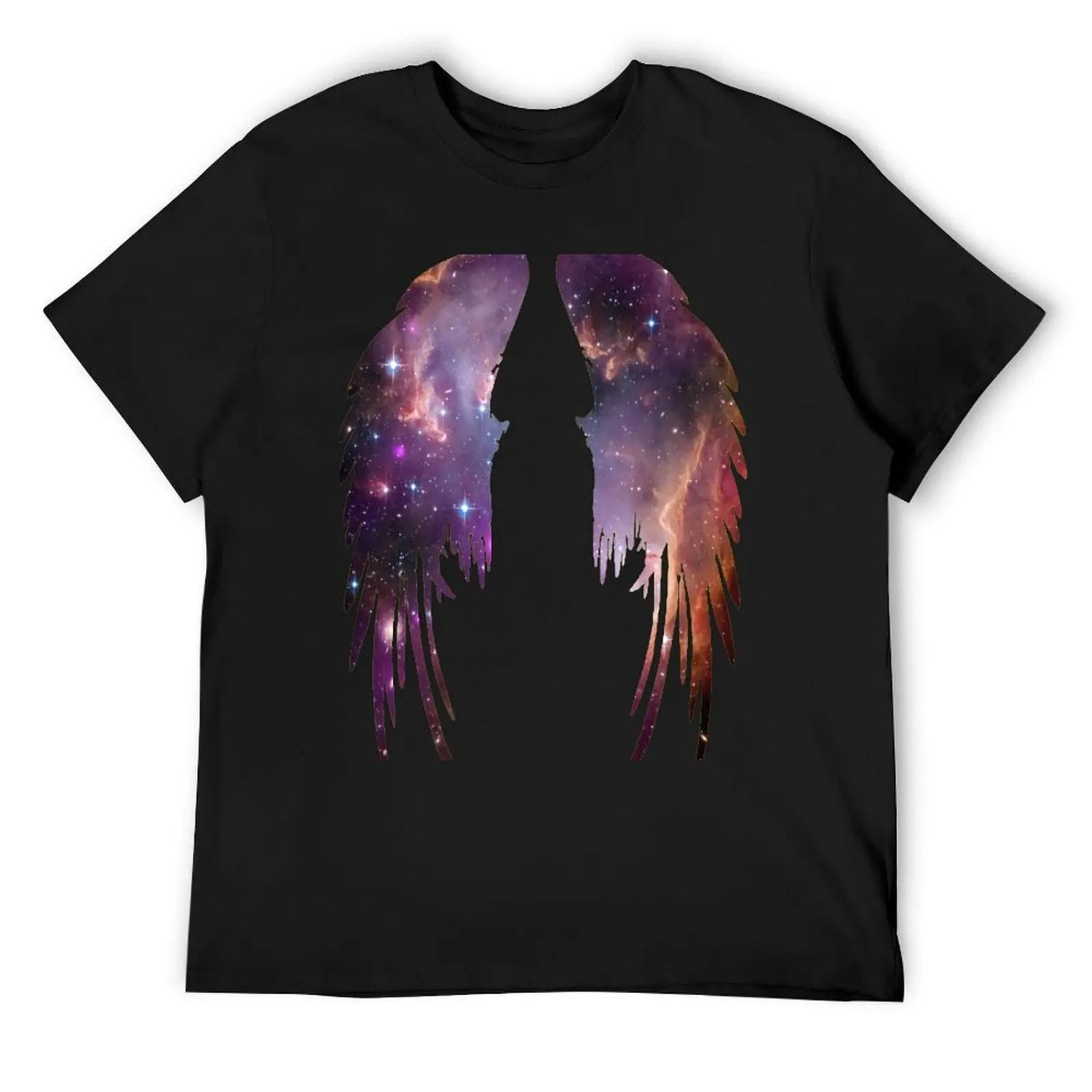 

Angel Pink Galaxy Wings T-Shirt shirts graphic tees sublime tops customs outfits for men XXXXXL чорний
