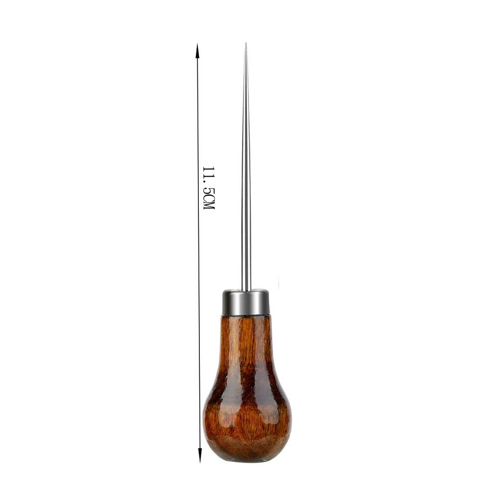 

2/1Pcs Wood Handle Leather Sewing Awl Drillable Awl Pins Punching Hole Maker Stitching Tools DIY Leather Craft Sewing Supplies