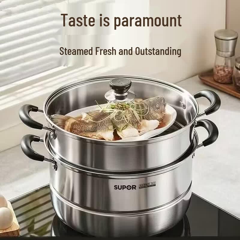Supor 28cm Stainless Steel Double Layer Steamer Pot