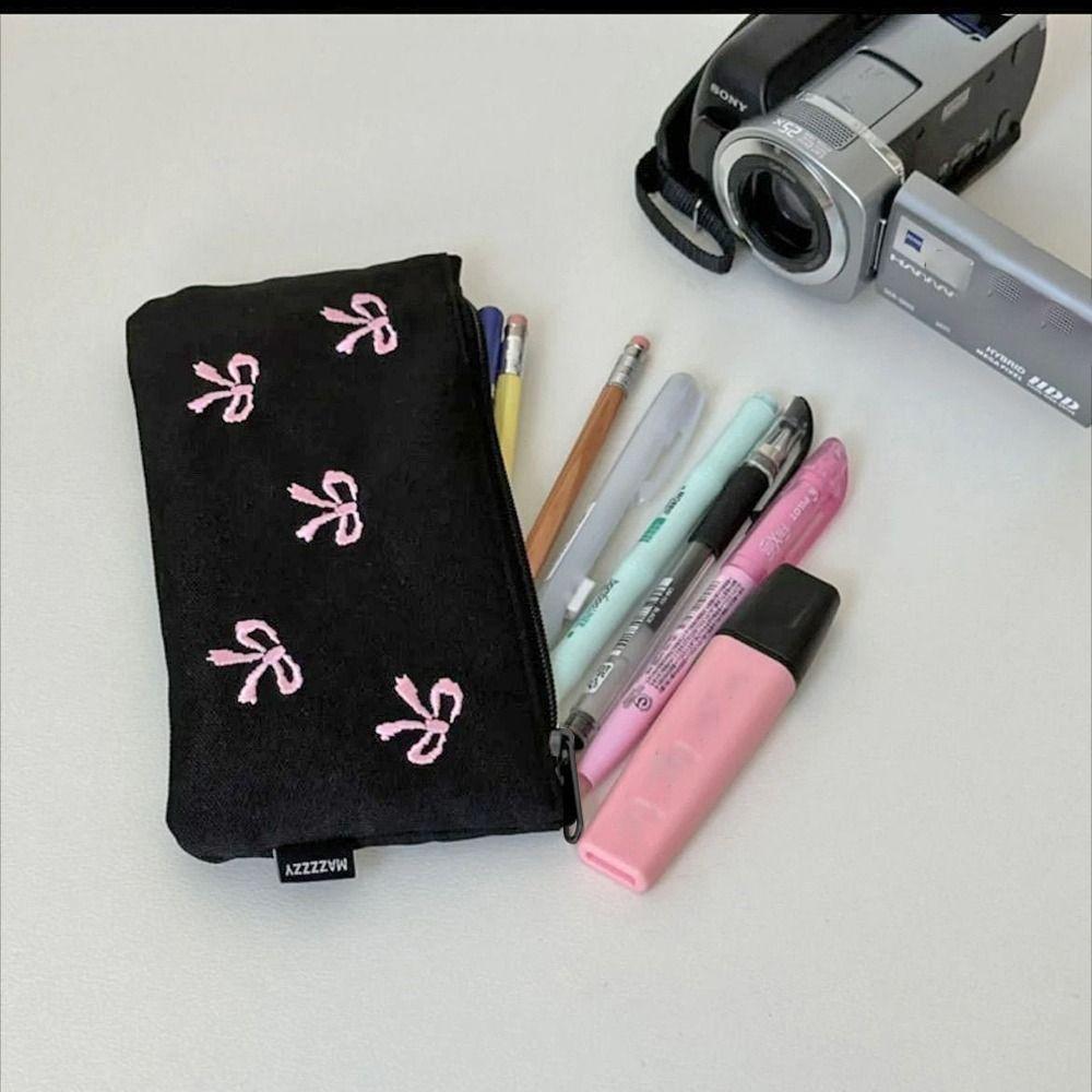 Canvas Cute Embroidered Bag Lovely Print Storage Bag Trendy Cosmetics Bag