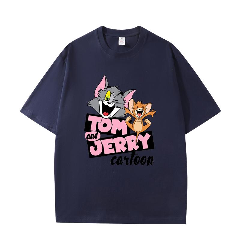 D06-27 MINISO 2026 Estate Cotone Puro Stampato di Alta Qualità Stile Spalla Girocollo Manica Corta T-shirt per Coppia Uomo e Donna