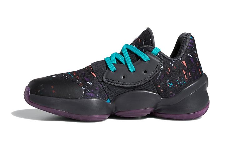 

Adidas Harden Vol. 4 C Breathable Low top Children s Basketball Shoes Black Blue Kids EF9945 28.5