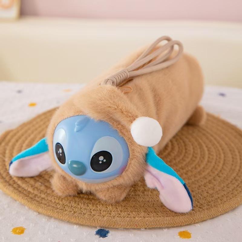 New Vinyl Stitch ugly cute Doll Pencil Case Stitch Funny Cartoon Large-Capacity Student Backpack Kindergarten Bag Child Gift