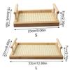 Hollow Serving Tray with Handles Handmade Kitchen Fruit Platter Bamboo Hand-Held Tray  Food