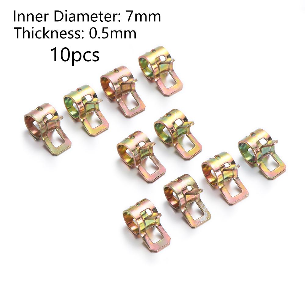 10Pcs Hot Galvanized 5-16mm Tube Clamp Fastener Fuel Oil Line Water Hose Pipe Spring Clips