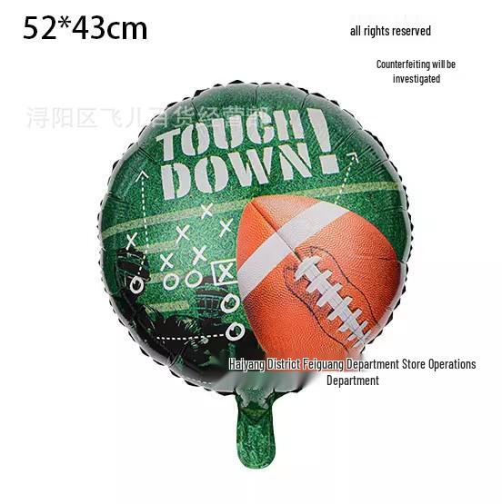 Rugby Theme Birthday Party Supplies: Balloons, Helmet, Goalposts Championship Foil Decor