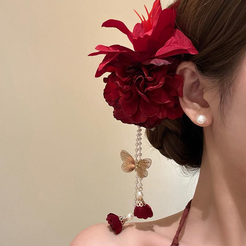 Exquisite Lily Flower Hair Clip - Floral Scene Women's Side Hairpin & Cheongsam Accessory
