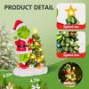 Christmas Statue with LED Lights Handmade Resin Sculpture Battery-Powered Festive Figurine for Patio Balcony Yard Housewarming Gift