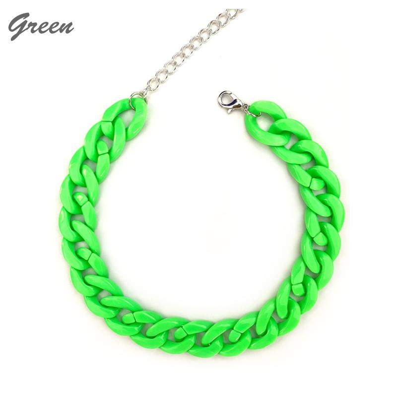 1PC Men's Women's Hot Fashion Acrylic Punk  Style Personality Thick Necklace Cuban Chunky Pendant Hip Hop Jewelry