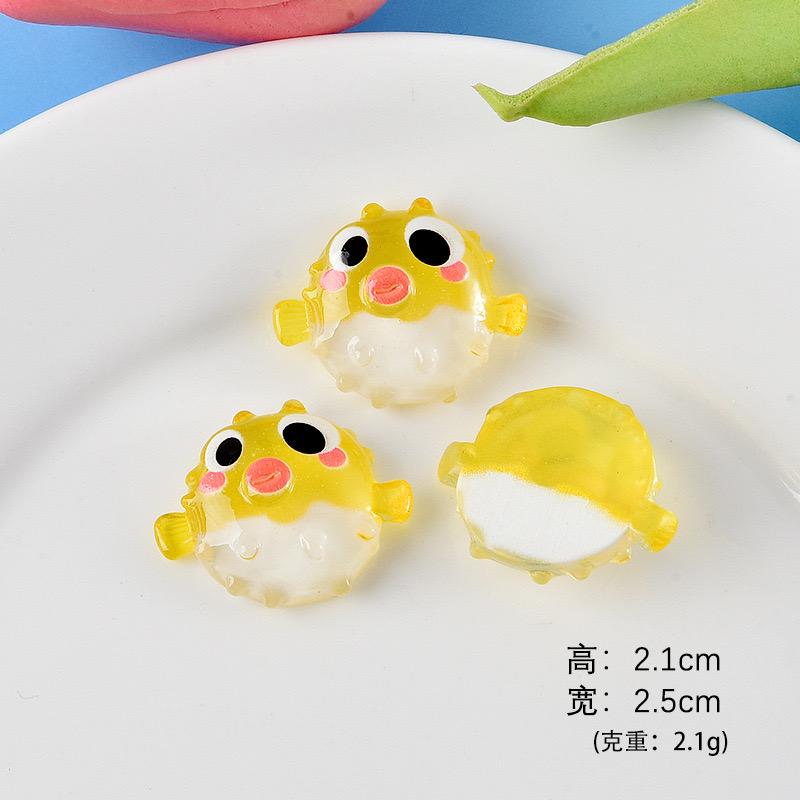 10Pcs New Cute Resin Cartoon Colorful Starfish, Dolphins, Sharks, Turtles Series Flat Back Parts Embellishments For Hair Bows