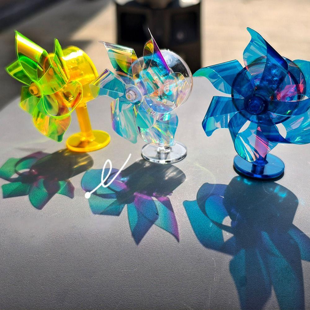 Plastic Bicycle Helmet Decorations Wind Powered Rotating Self-Adhesive Toy  Car