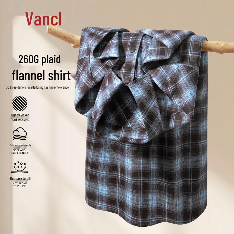 Мужская фланелевая клетчатая рубашка с длинным рукавом VANCL 2XL