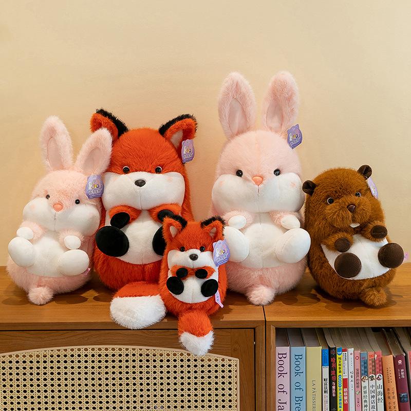 Boutique Rabbit Forest Animal Doll Big Tail Fox Doll Birthday Gift Plush Toy