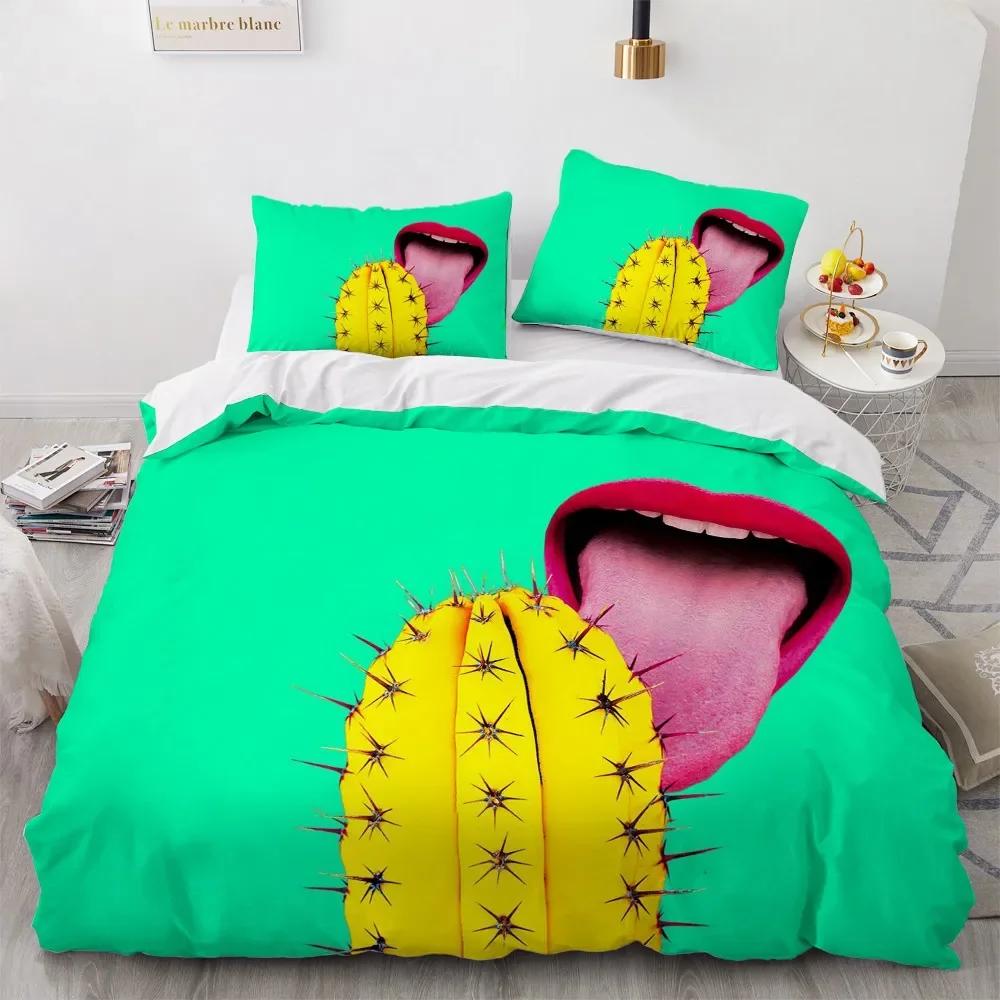 Red Lip King Queen Duvet Cover 3D Sexy Lips Raspberry Bedding Set For Girls Women Kiss Pink Soft 2/3Pcs Quilt Cover Pillowcase