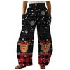 Women's Fashion Christmas Elements Printed Loose Casual Wide Leg Pants