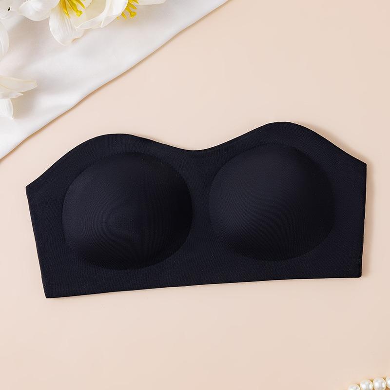 Women Strapless Invisible Push Up Seamless Non Slip Back Beauty Bandeau Bra