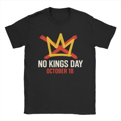 No K-Kings Day Oct. 18 Protest Save Democracy Men T Shirts  Creative Tees Short Sleeve Round Collar T-Shirts 100% Cotton