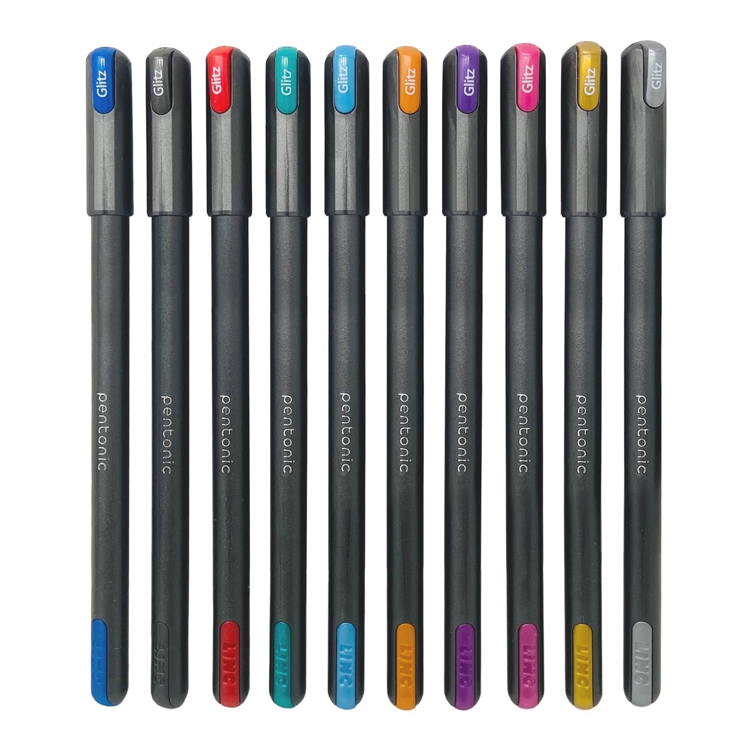 

Pentonic Glitz 1.0mm Glitter Gel Pen Multicolor Ink Smooth Writing for Drawing Art Craft School Use Bold Lines Pack of 1 X 10pcs