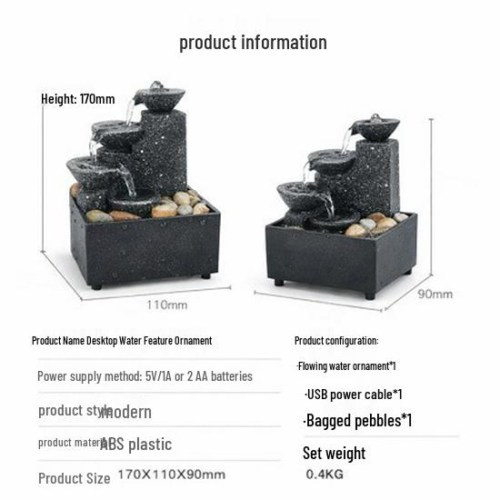 Desktop Water Fountain: Wealth-Attracting Home & Office Decoration