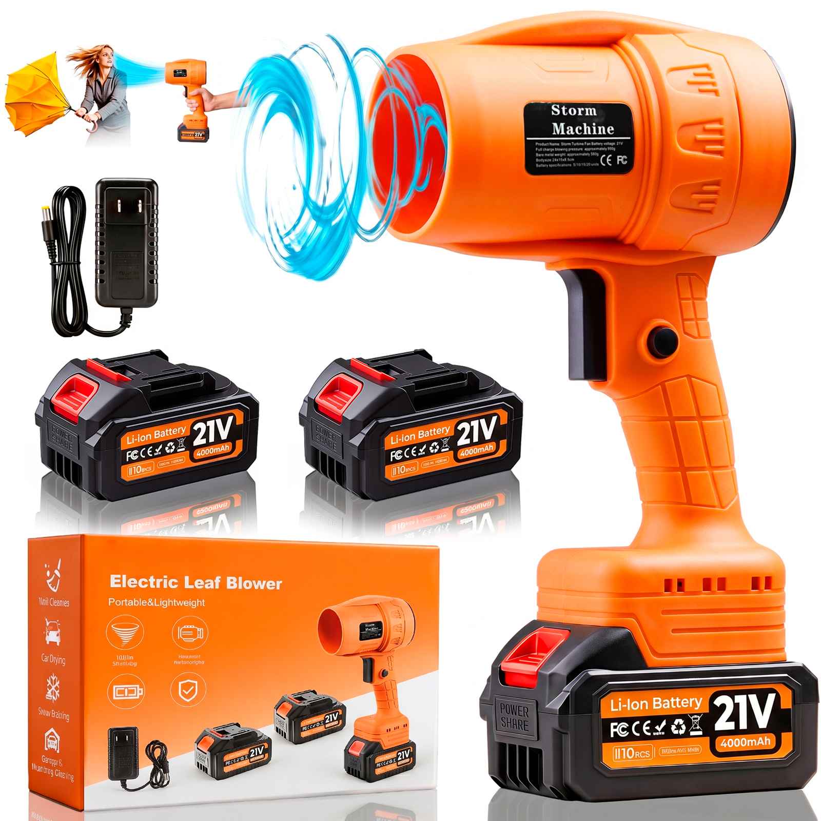 Cordless Leaf Blower 21V, 420 CFM
