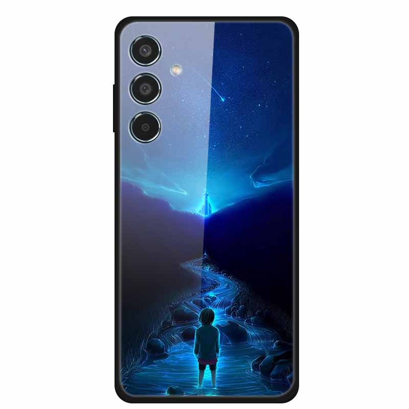 Tempered Glass Case For Samsung S25 Plus Case S 25 Plus Hard Back Cover For Samsung Galaxy A16 M55 A55 Phone Case Soft Bumper