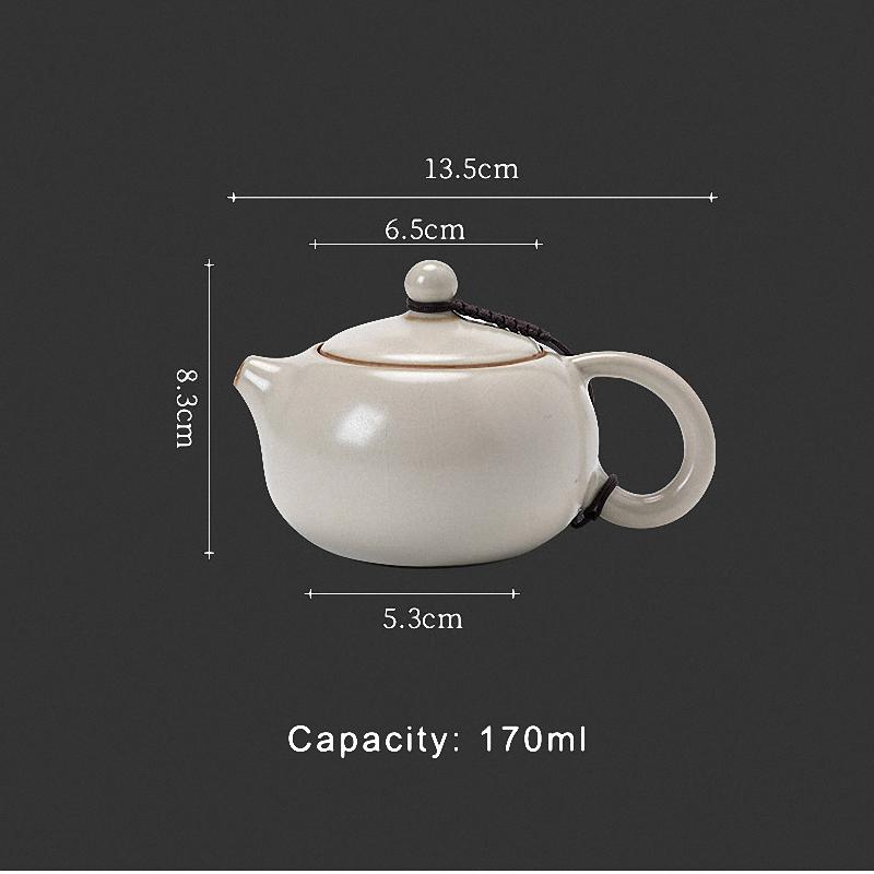 PINNY 170ML Ceramic Xishi Ru Kiln Teapot Traditional Crackle Process Tea Pot Retro Traditional Chinese Drinkware