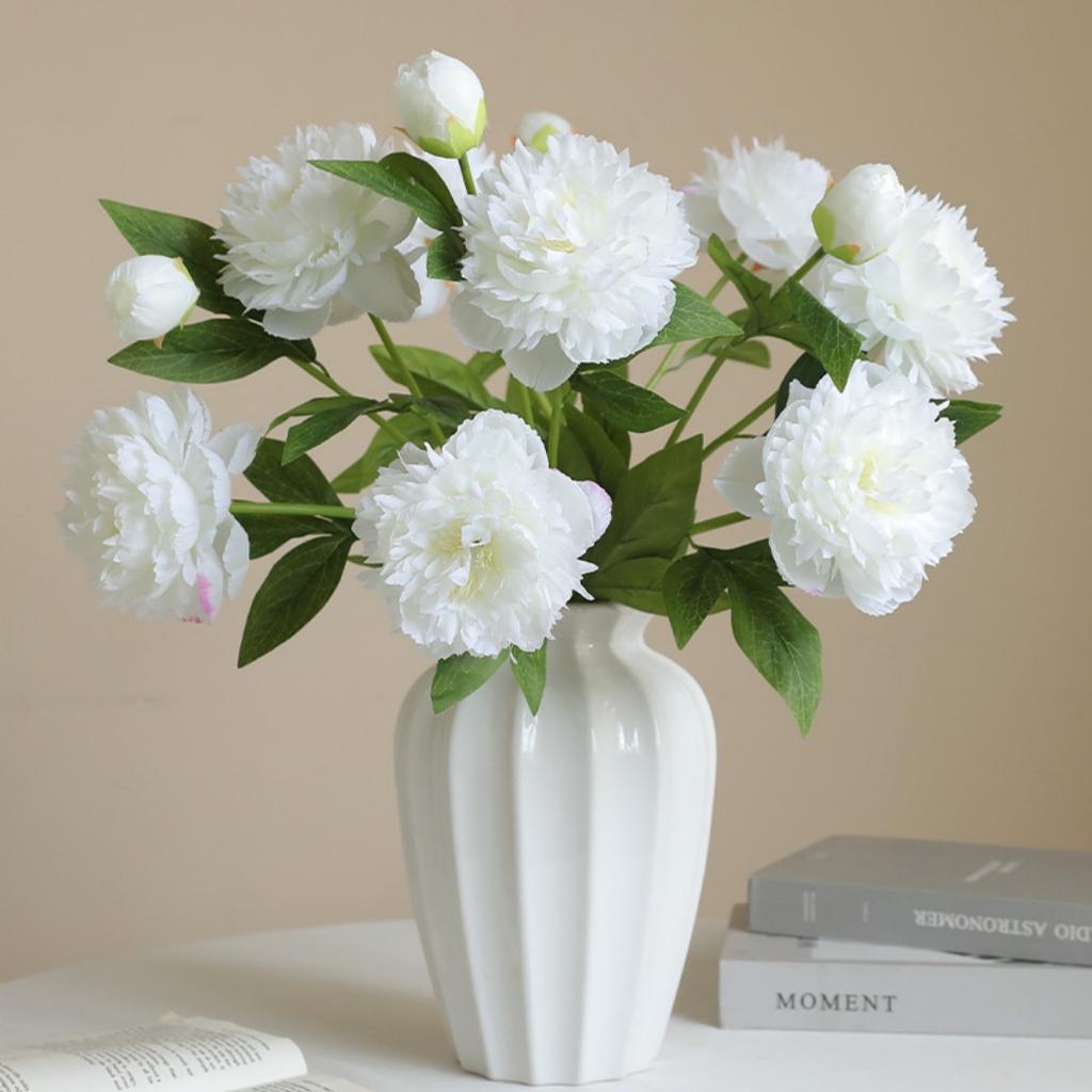 Peony Flower Tabel Floral Arrangement Home Decor Flower 3 Heads Fake Peony Flower For Event Decoration Hotel Decor Tabel