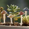 4Pcs Ceramics Mushrooms Decorations Fairy Garden Mushroom Ornaments Realistic Mushroom Sculpture Garden Landscape Statue Decors