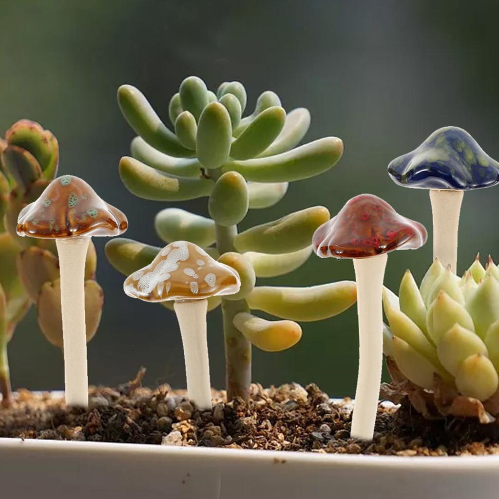 4Pcs Ceramics Mushrooms Decorations Fairy Garden Mushroom Ornaments Realistic Mushroom Sculpture Garden Landscape Statue Decors