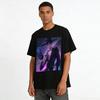 Dark Curse Pattern Heterochromia Guy Print Casual T-shirt Street Style Loose Breathable Daily Top Pure cotton T-shirt