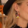 Orecchini Novità Festa di Halloween Cappello da Strega Orecchini Cucciolo, Cane Carino Zucca Pendenti Regalo per Lei Gioielli Leggeri in Acrilico, Accessori Donna