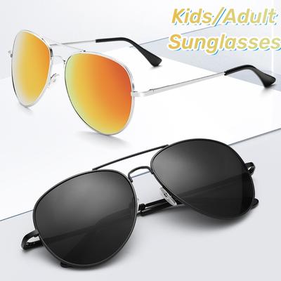 Fashion Adult and Kids Multi-color Sunglasses Outdoor Travel Round Frog Metal Sunglasses Unisex Vintage UV400 Shades Eyewear