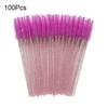 100Pcs/Bottle Disposable Mascara Wand Eyelash Brush Faux Crystal Eyebrow Spoolies Brush Portable Lash Makeup Applicator Brush Tools