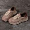 Forrest Gump Shoes Women's Thick Soled Leather Dad Shoes Anti Slip Soft Soled Sports Women's Shoes Leather Surface Casual Shoes
