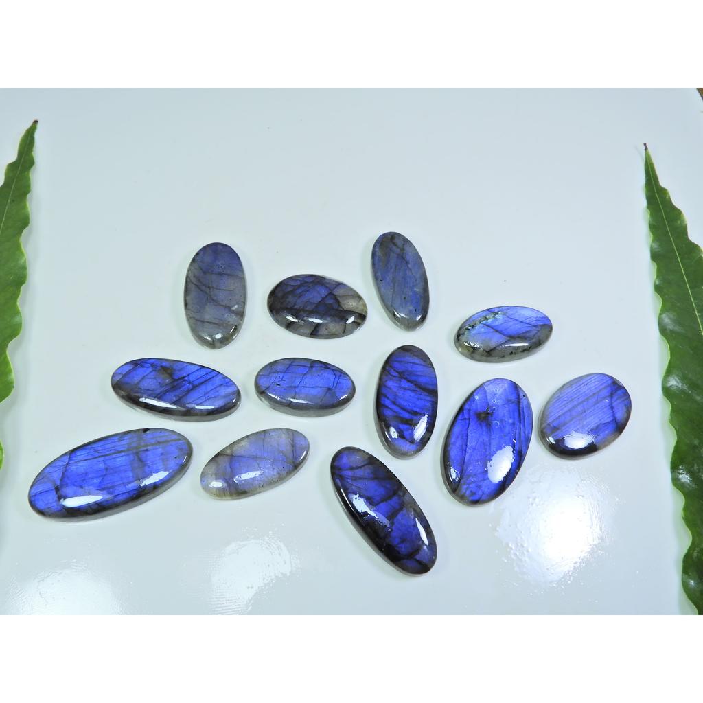 15X27-19X41MM Natural Blue Labradorite Oval Cabochon Loose Gemstone 12Pcs LL-972