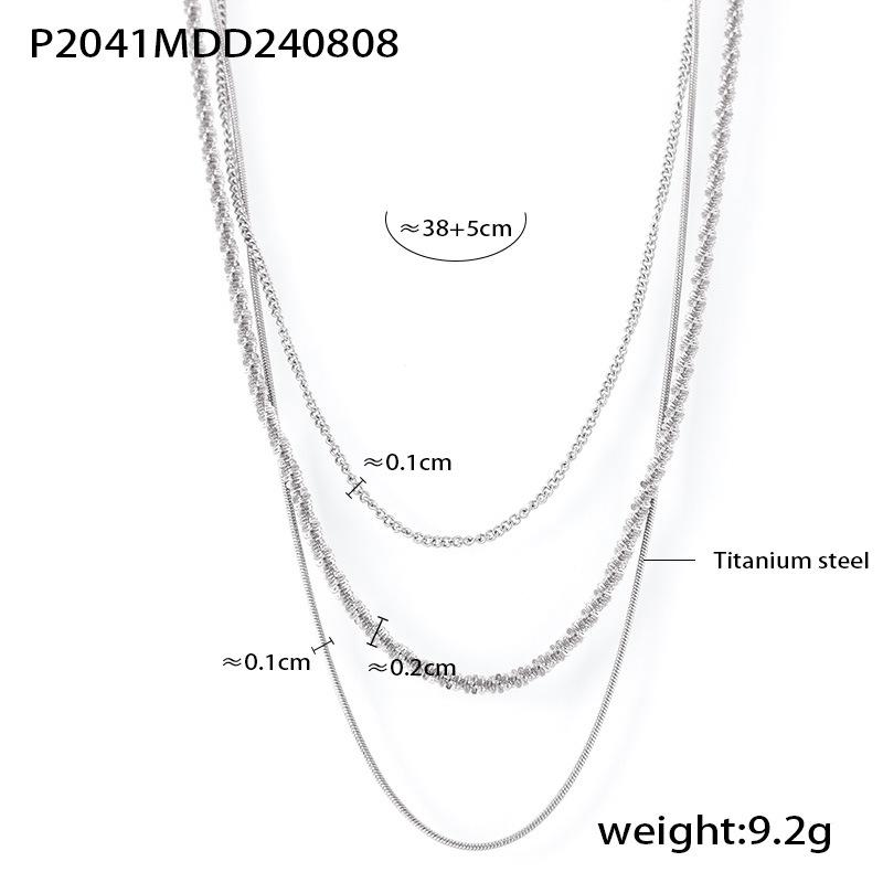 

Кубинское титановое стальное ожерелье хип-хоп многослойное колье-чокер женская ключичная цепочка