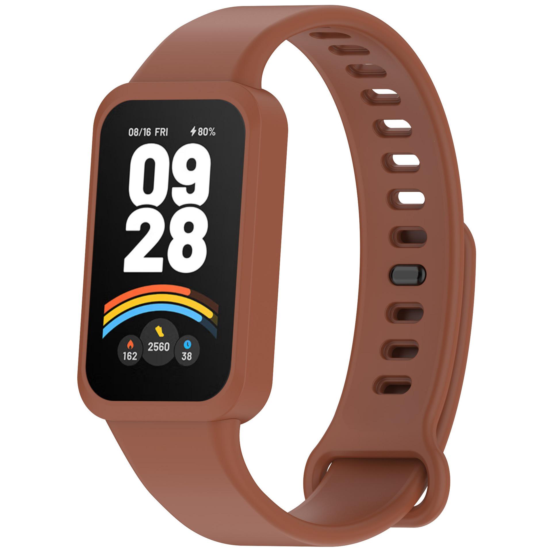 Совместимый ремешок для Redmi Smart Band 3 и Xiaomi Band 9 Active коричневый