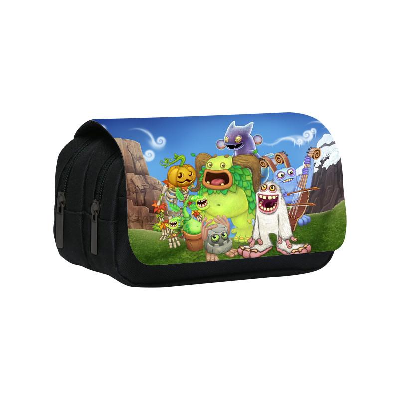 My Singing Monsters Double Layer Pencil Case With Nylon Material For Students And Kids