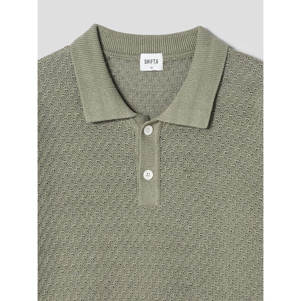 SHIFT.G Paper Yarn Texture Polo Khaki