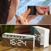 Digital Alarm Clock with Dimmer Temperature Function for Bedroom Office Travel Battery & USB Powered LED Mirror Alarm Clock