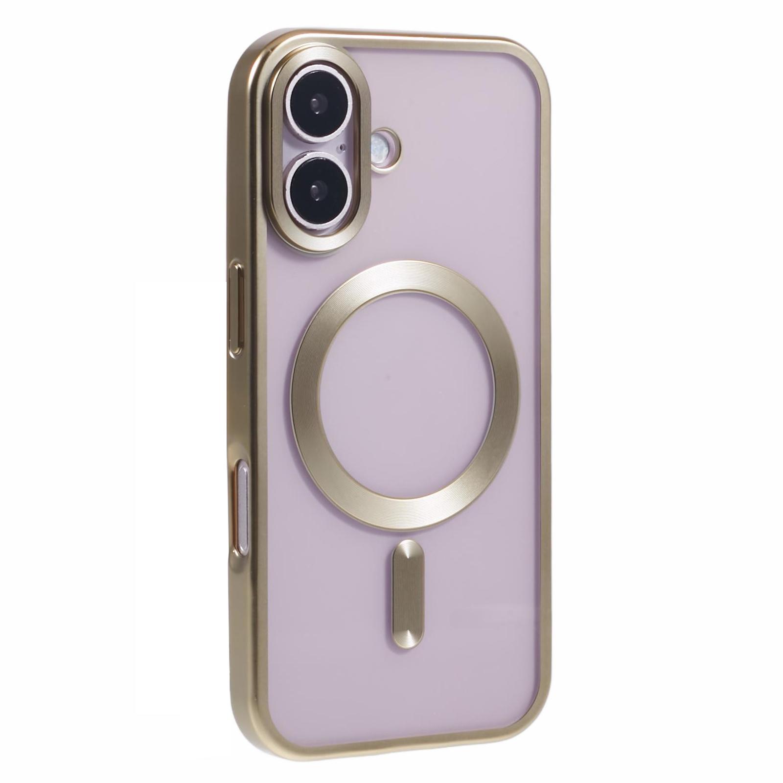 

For iPhone 16 Plus Case Matte Electroplating Phone Cover Compatible with MagSafe Yellow