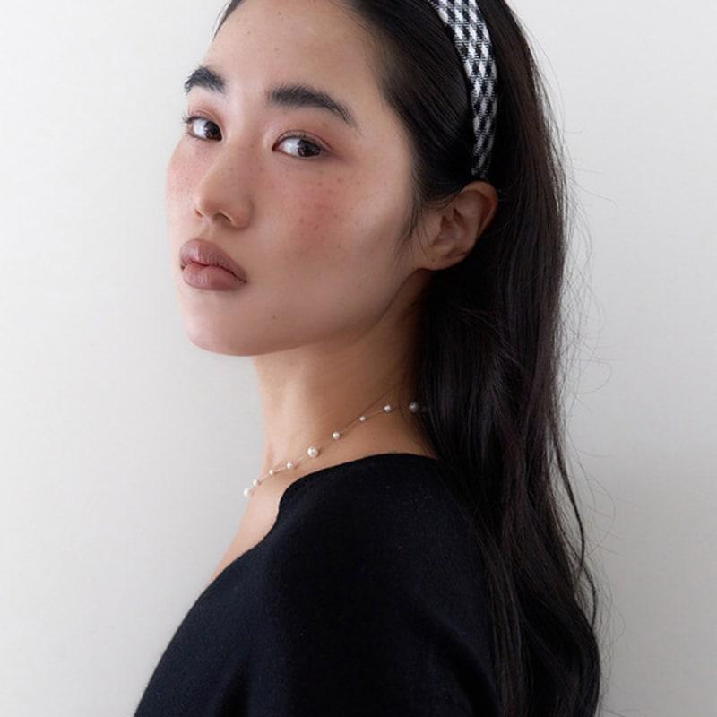 geegee ginghamcheck hair band - black