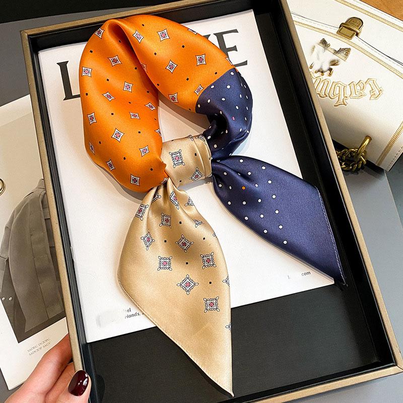 Szalik 100% Jedwab Damski Jedwab Morwowy Luksusowy Wysoka Jakość Kwadratowy Modny Nadruk Chustka do Włosów Chustka na Szyję Szal Damski Zawijki Hidżab Bandana Szaliki