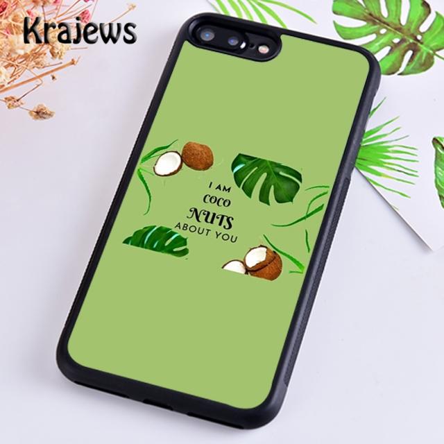 Krajews summer Fruit Coconut on the beach Phone Case Cover For iPhone 17 Air 16 15 14 plus 11 12 13 pro max coque Fundas