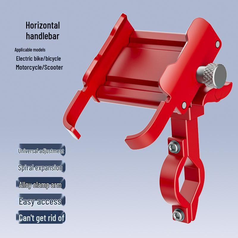 Aluminum Alloy Phone Holder for Bikes and Motorcycles - Shockproof, Anti-vibration, Ideal for Food Delivery Riders.